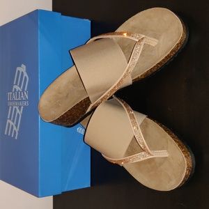 Italian Shoemakers Ziona Platform Sandal, Size 7, Natural Beige